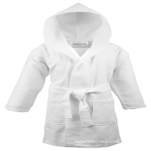 Hotel White Poly Cotton Women Hooded Waffle Bathrobe